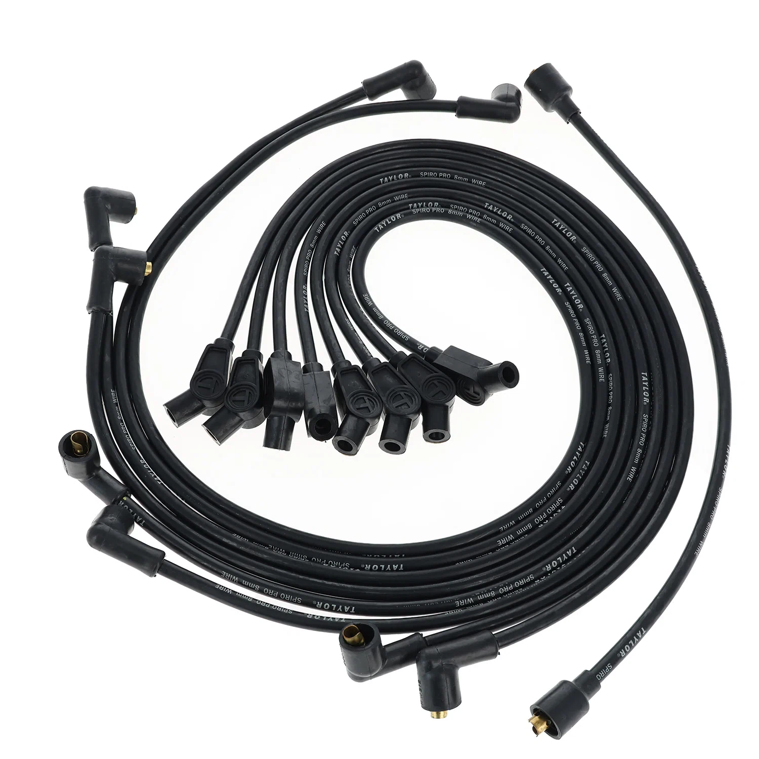 Spark Plug Wire Set Universal 8mm Silicone Spiro Pro 350 ohm_ft Black 74003